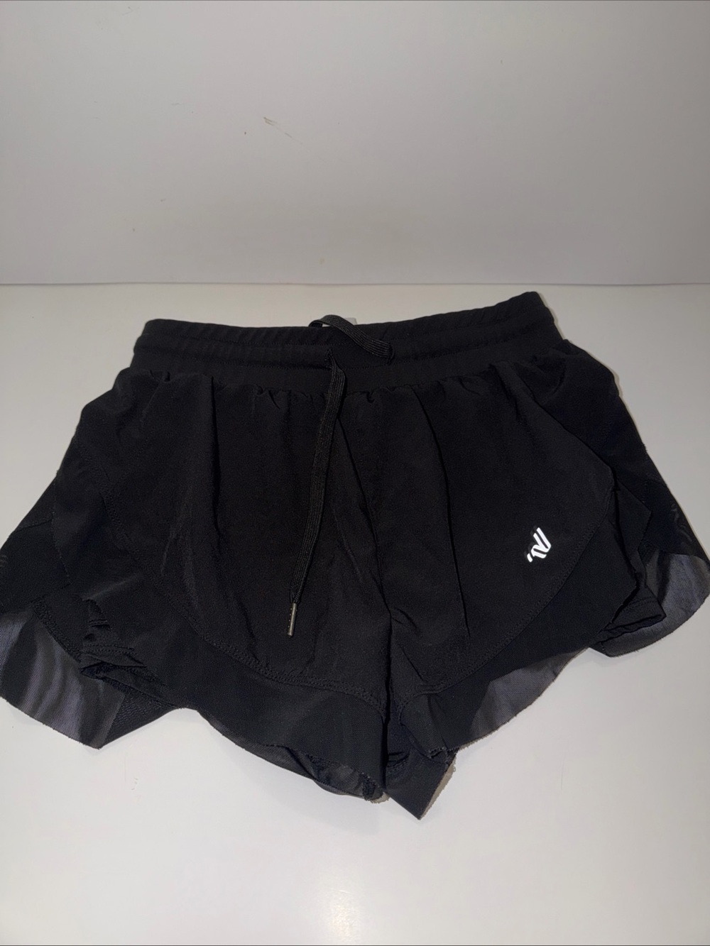 Varsity Spirit Black Double-Layer 2-in-1 Mesh Running Shorts - Size Small